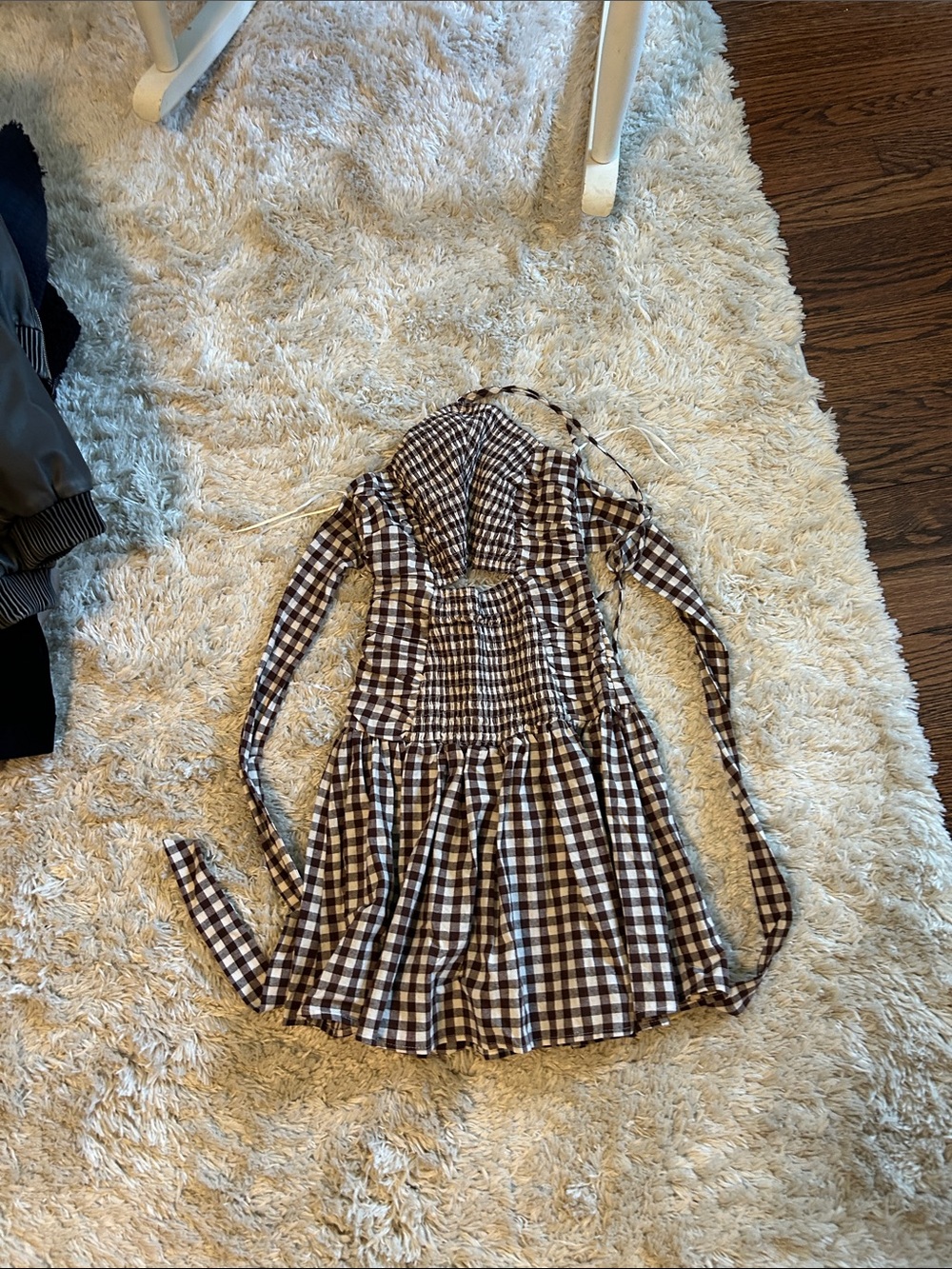 Princess Polly Brown and White Gingham Mini Dress